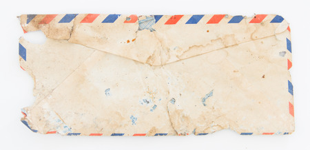 Old envelope on white backgroundの写真素材