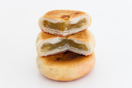 Chinese cake on white backgroundの写真素材