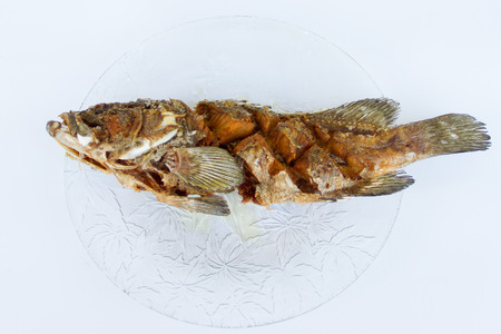 Fried fish on a plate