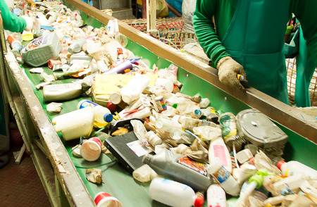 waste for recycling  at a factory