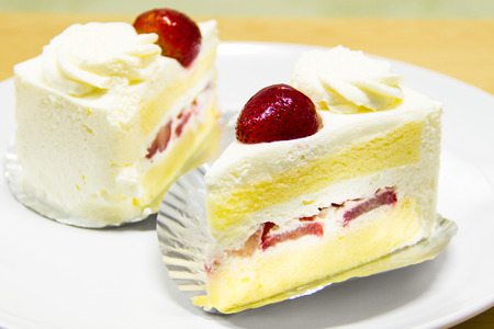 Strawberry Cake on white dish