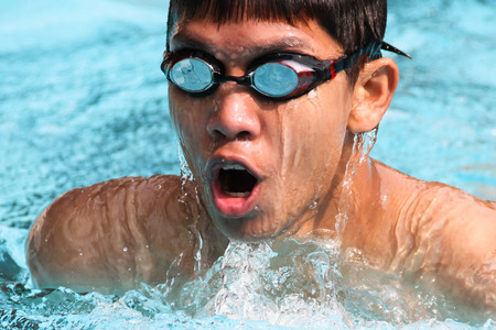 Breaststroke  in the swimming pool