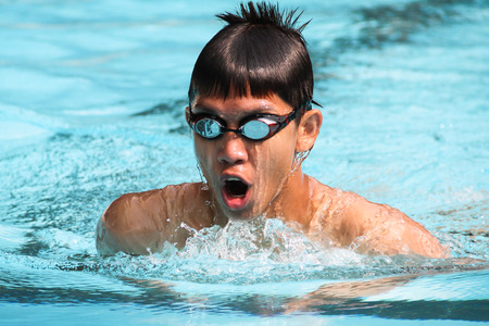 Breaststroke  in the swimming pool