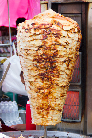 Turkish doner kebab at marketの写真素材
