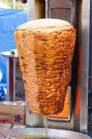 Turkish doner kebab at marketの写真素材