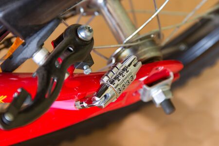 Number Lock on a Bike/ Bicycle Chain Lockの写真素材
