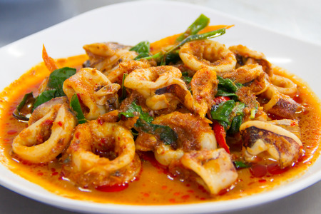 Fried squid curryの写真素材