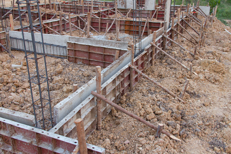 Formwork concrete ground beamsの写真素材