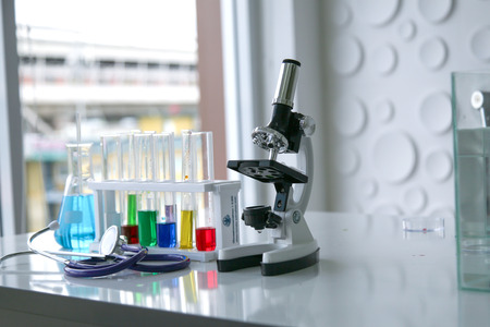 Scientific equipment at laboratoryの写真素材