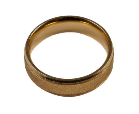 Men's gold wedding ringの写真素材