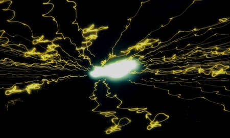 Yellow rays exploding from nebula, abstract