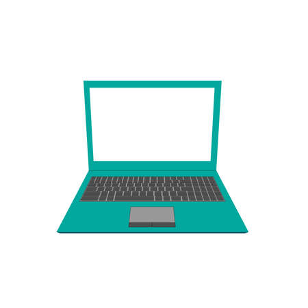 Illustration with laptop on a white background with place for inscription. Vector illustrationのイラスト素材
