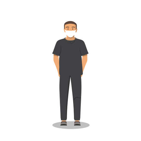 Guardian with mask. Bodyguard on Mission.Stock vector illustration