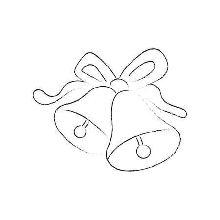 Bells with a bow isolated on a white background. Holiday September 1. Christmas bellsのイラスト素材