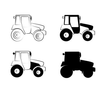 Set tractor icon. Simple line element Tractor symbol for templates, web design and infographicsのイラスト素材