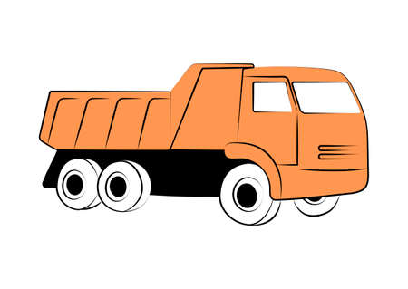 Dump truck icon. Vector illustration on white background.のイラスト素材