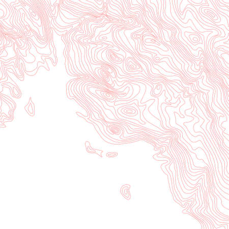 Red map line of topography. Mountain hiking.Topographic map concept with space for your copy. 3D Cartography concept background. Map mockup infographics. World map Template. Stock vector illustrationのイラスト素材