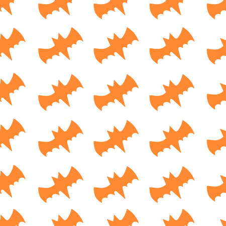 Seamless vector pattern with bats on black background. Helloween pattern for fall decoration, autumn fest invitations, fabric, textile, print, web page background, gift wrapping paperのイラスト素材