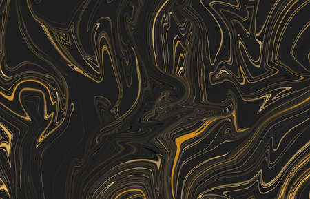 High resolution. Luxury abstract fluid art painting in alcohol ink technique, mixture of black and gold paints. Imitation of marble stone cut, glowing golden veins. Tender and dreamy design.の写真素材