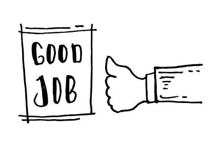 doodle hand gestures. icon hand for business plan. vector illustrationのイラスト素材