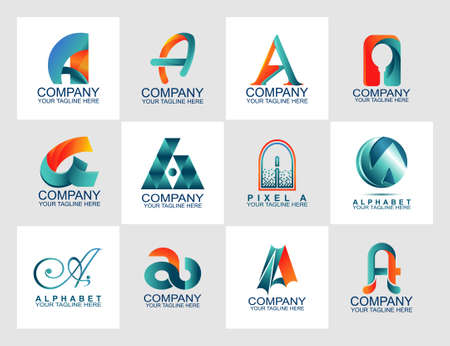 design template with abstract logo, modern styleのイラスト素材