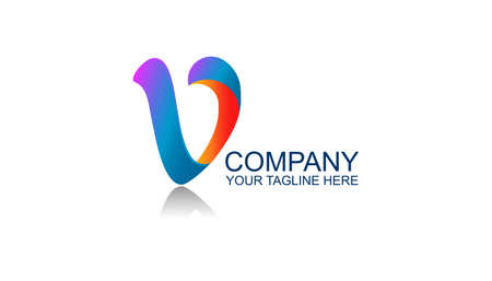 Letter V creative logo design template with modern. vector illustrationのイラスト素材