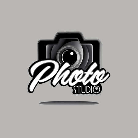 camera Photo studio logotypes and design elements. design template photographyのイラスト素材