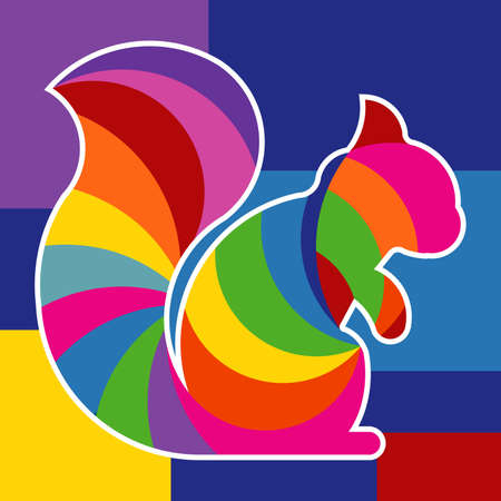 colorful squirrel design logoのイラスト素材