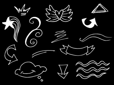 Vector hand drawn collection of design element. cartoon style. use for concept designのイラスト素材