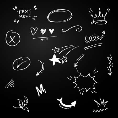 hand drawn set of doodle design element.  use for concept design. vector illustrationのイラスト素材