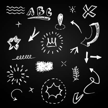 hand drawn set of doodle design element.  use for concept design. vector illustrationのイラスト素材