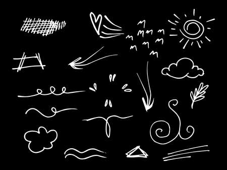 Vector hand drawn collection of design element. Doodle illustration. use for concept designのイラスト素材