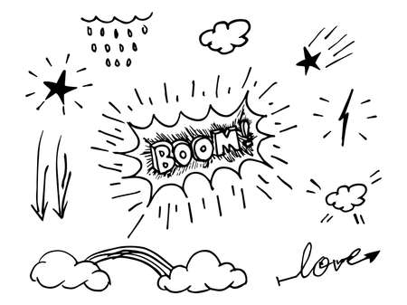 Vector hand drawn collection of design element. use for concept designのイラスト素材