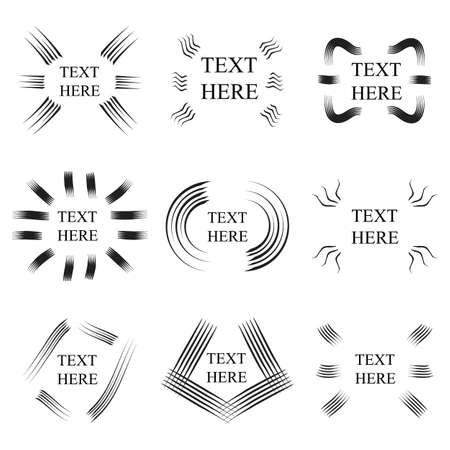 doodle elements design for emphasis text, logo, banner, templateのイラスト素材