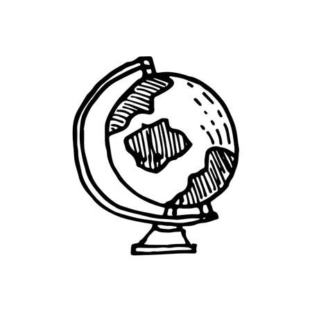 Hand drawn globe icon. earth sketch icon for infographic, concept design. website or app. vector sketch icon isolated on white backgroundのイラスト素材