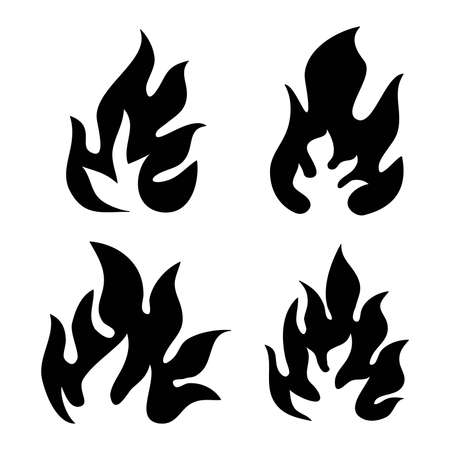 Hand drawn of Fire flame icon symbol. isolated on white background. vector icon illustrationのイラスト素材