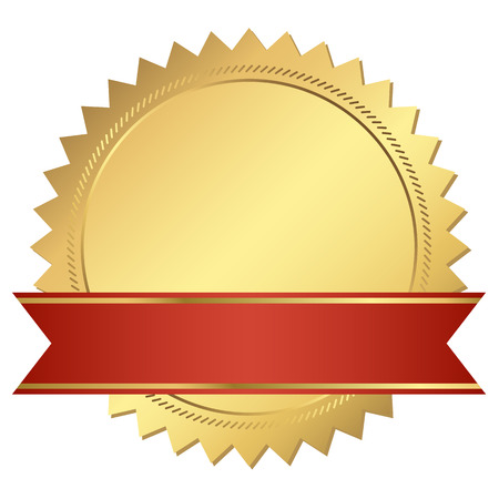 golden seal with bannerのイラスト素材