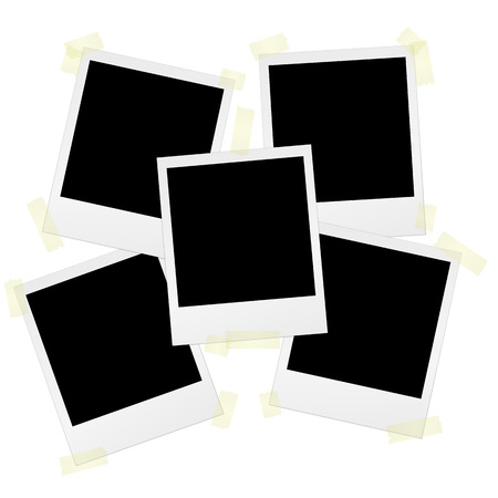 five old photos with free spaceのイラスト素材