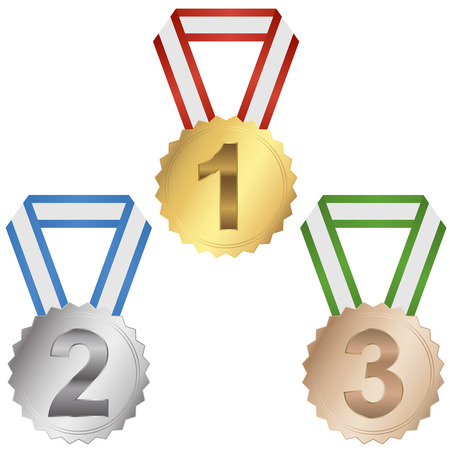 medals - gold, silver, bronzeのイラスト素材