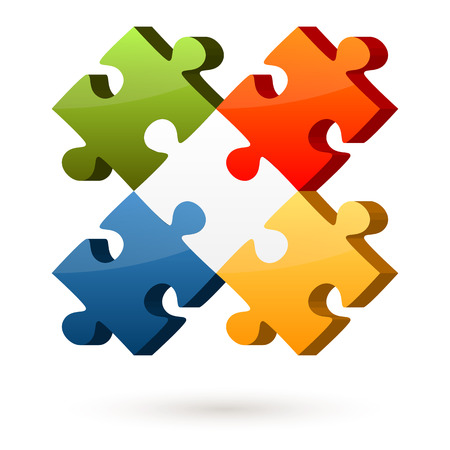 teamwork - puzzle symbolismのイラスト素材