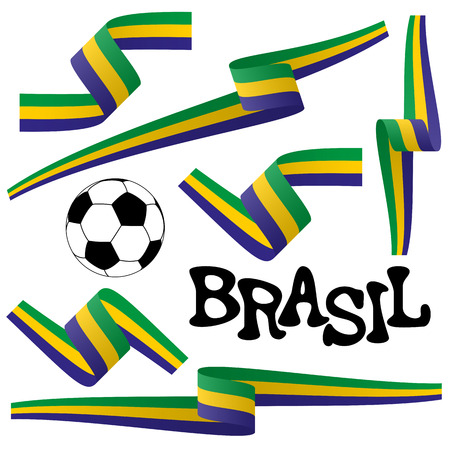 collection of Brasil icons and marketing accessoriesのイラスト素材
