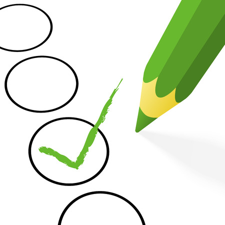 Choice  green pencil with hook - vector illustrationのイラスト素材
