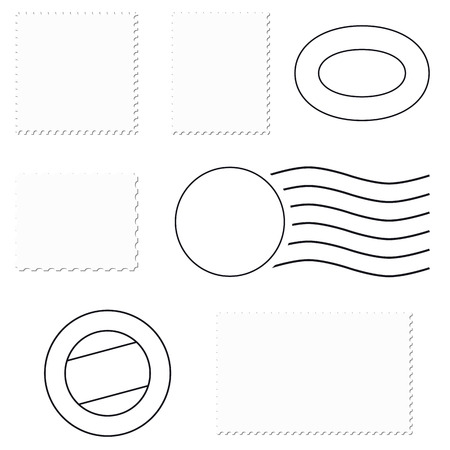 collection of postmarks and stampsのイラスト素材
