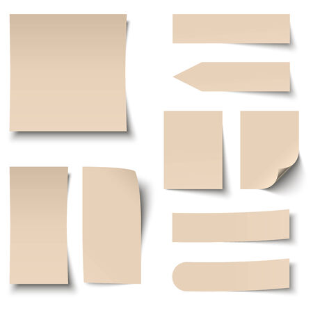 collection of brown sticky notesのイラスト素材