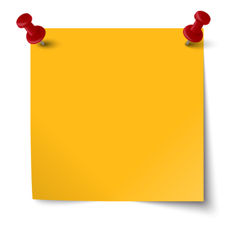 sticky note with two pin needlesのイラスト素材