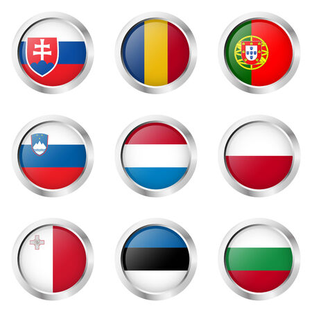 collection of buttons with country flagsのイラスト素材