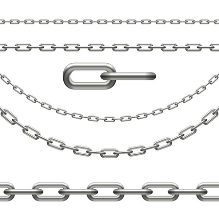 collection of chains seamless, chain linkのイラスト素材