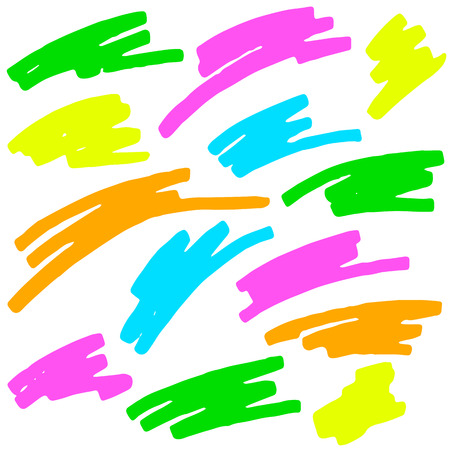 collection of colored highlighter markingsのイラスト素材