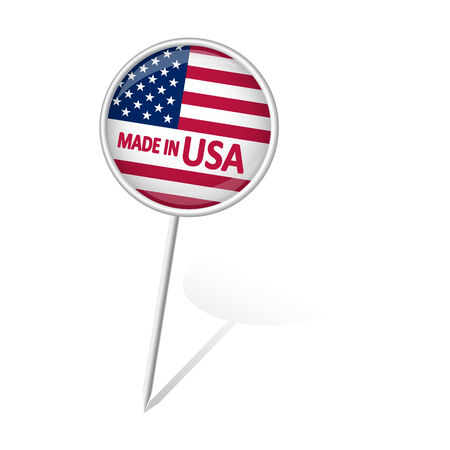 pin needle with USA flagのイラスト素材
