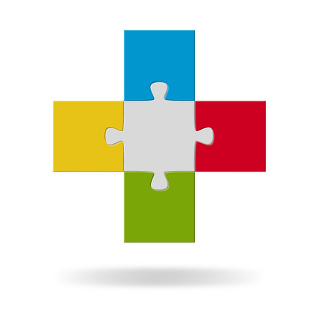 Puzzle Teamwork with 4 Optionsのイラスト素材